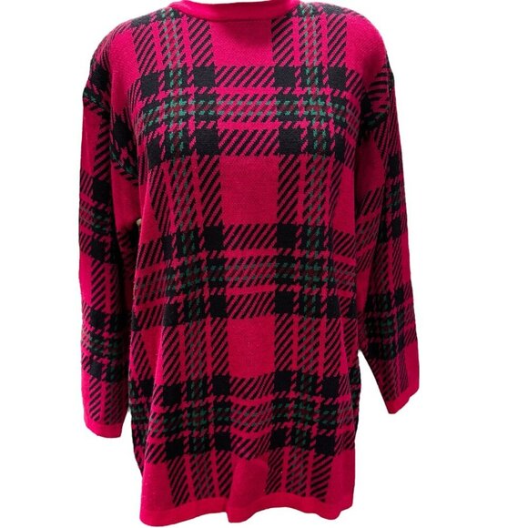 Vintage Jones New York Oversized Checkered Sweater – Size XL - Picture 1 of 3